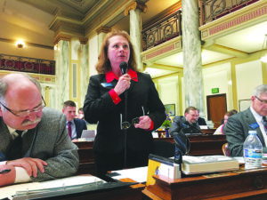 Rep. Sue Vinton, R-Lockwood, speaks in favor of Senate Bill 139 in the House on Monday. Vinton, who represents House District 56, is carrying the bill in the House. (Courtesy photo)