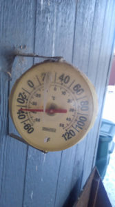 Wes Prouse of Shepherd photographed a thermometer at his home this week. 'This is for everyone bragging about your wind chill,' he posted with the photo. 'This is real temperatures.' (Courtesy Photo)