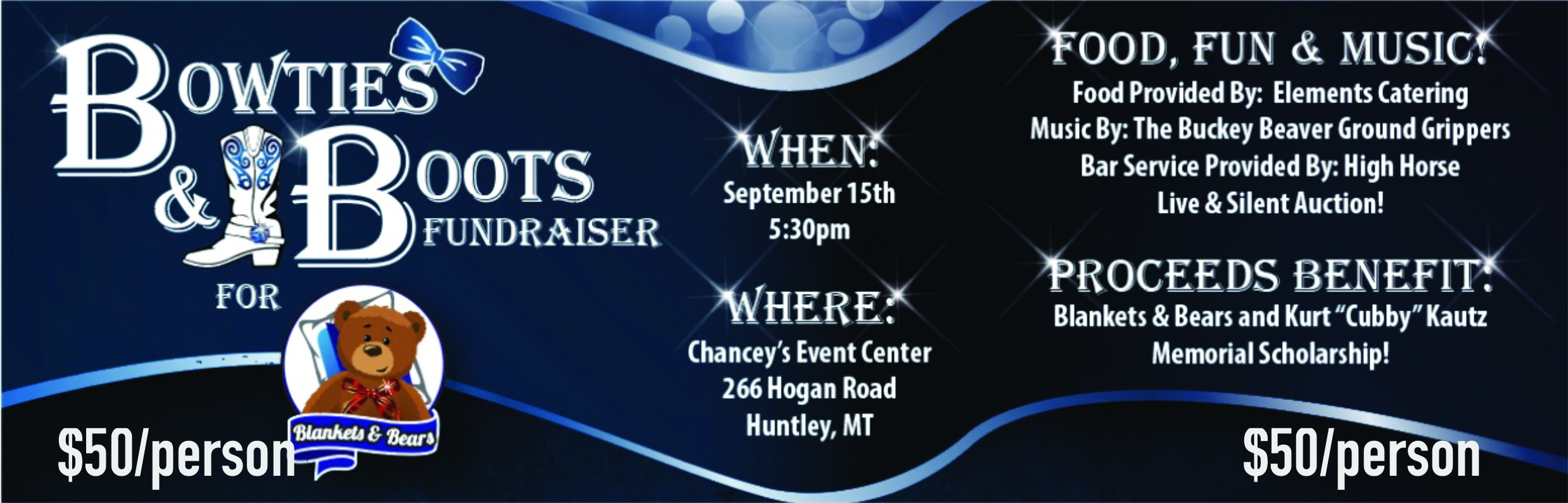 ‘Bowties and Boots’ dinner and dance to raise money for Blankets and Bears