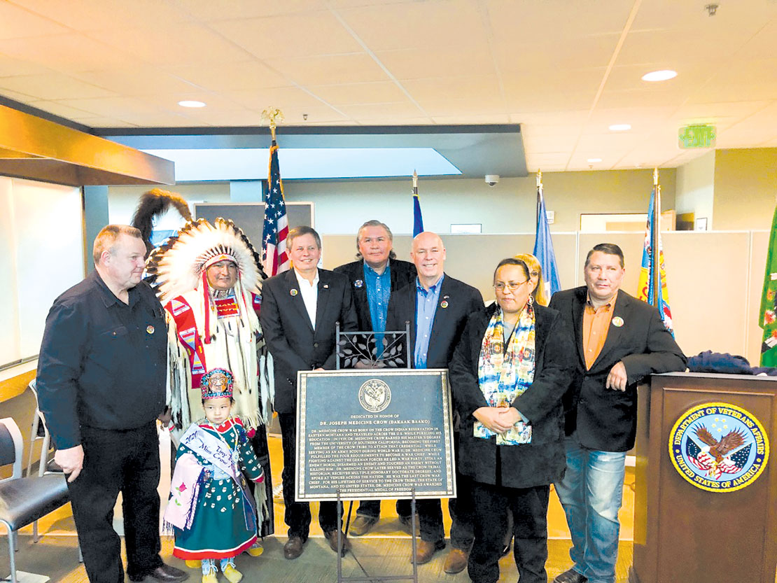 Montana U.S. Senators Jon Tester, and Steve Daines joined U.S. Representative Greg Gianforte and guests of honor at the renaming of the Billings Veteran Clinic. (courtesy photo.)