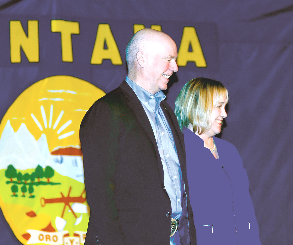 Kristen Juras stands with Montana Gubernatorial candidate Greg Gianforte. (courtesy photo)