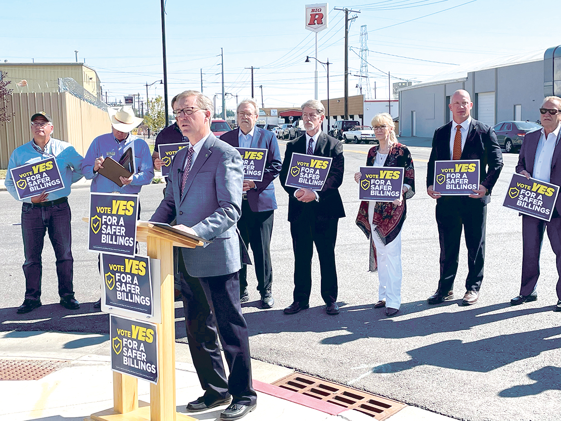 City of Billings Mayor Bill Cole speaks about the need for increased revenues to city coffers in order to fight the rising crime rate in Billings. (Courtesy photo)