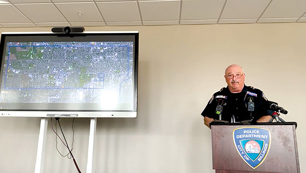 Billings Police Chief Rich St. John answers questions during a press conference about the officer-involved shooting that occurred on May 23. (Photo courtesy Billings Police Department via Facebook)